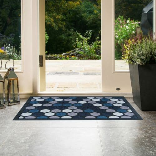 Groundsman Scrape N Sorb Mat 40 x 60cm - Hexagonal Blue