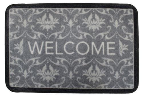 Groundsman Supersoft Washable Mat 50 x 75cm - Welcome Floral Grey
