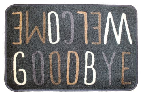 Groundsman Supersoft Washable Mat 50 x 75cm - Welcome/Goodbye Grey