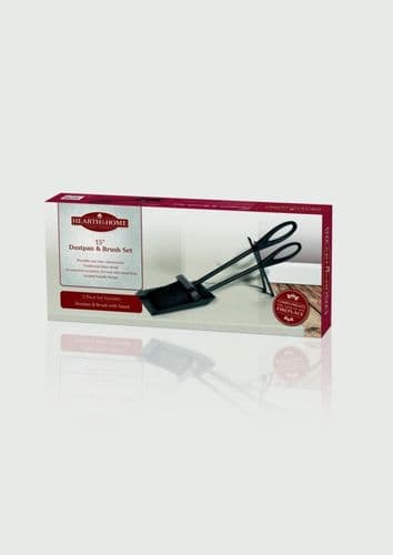 Hearth & Home Fireside Dustpan And Brush Set - Black 15"