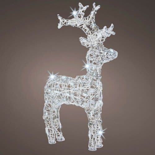 Kaemingk Christmas LED Indoor Outdoor Acrylic Reindeer 60cm - COOL WHITE