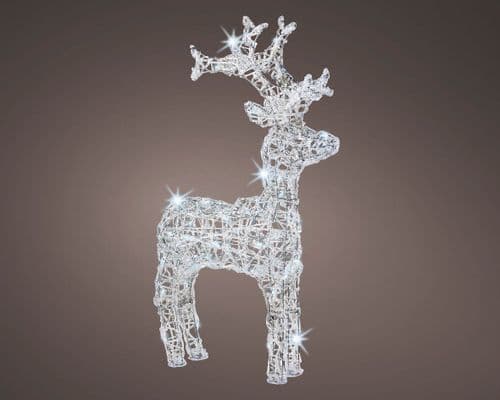 Kaemingk Christmas LED Indoor Outdoor Acrylic Reindeer 90cm - COOL WHITE