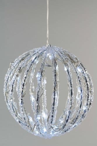 Kaemingk LED Acrylic Ball - 30cm, 80 lights