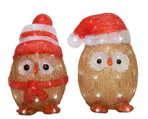Kaemingk LED Acrylic Owls - Assorted