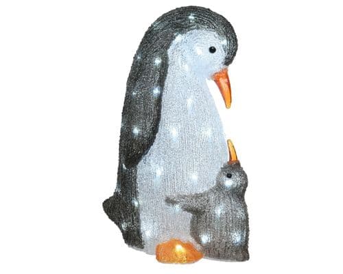 Kaemingk LED Acrylic Penguin With Baby