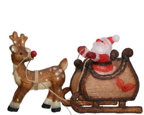 Kaemingk LED Acrylic Santa With Sled