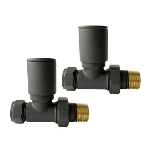 Kartell Anthracite Radiator Valve - 15mm Straight