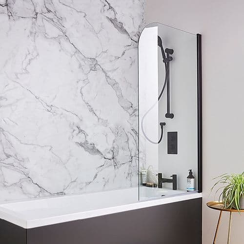 Kartell Nero Round Bath Screen - 780mm