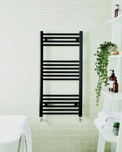 Kvit Straight Black Towel Rail - 22mm x 500mm x 800mm