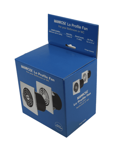 Manrose Low Profile Fan + Timer Chrome - 4"/100mm