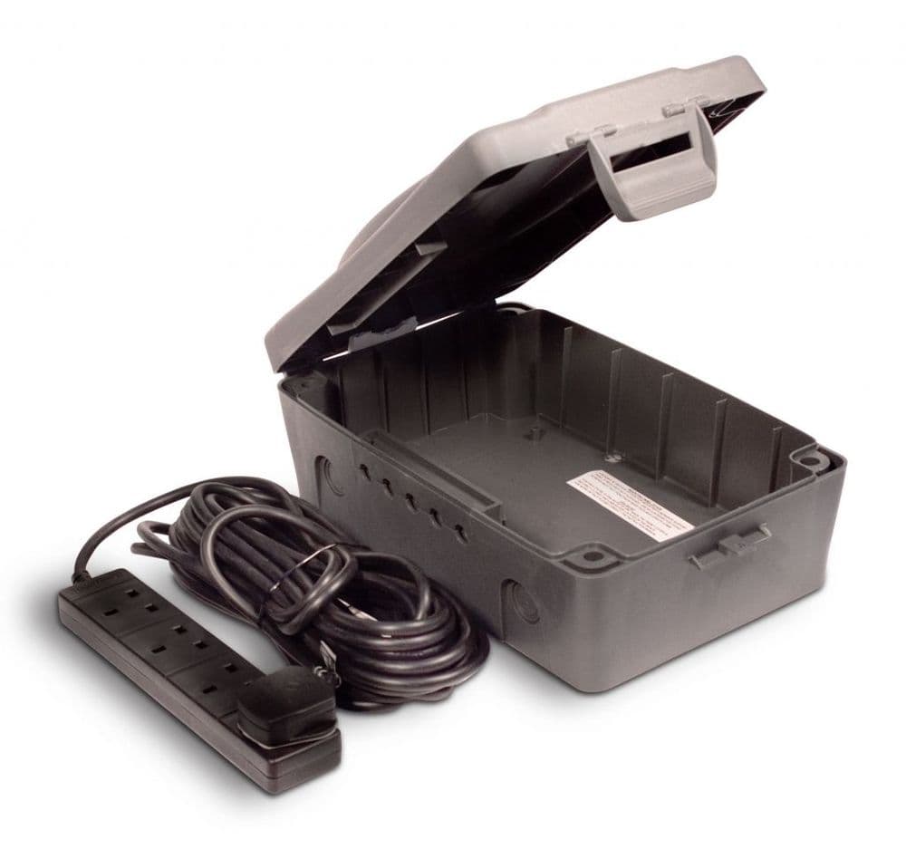 Masterplug Weatherproof Box IP54 with 4 Gang 10m Extension Lead