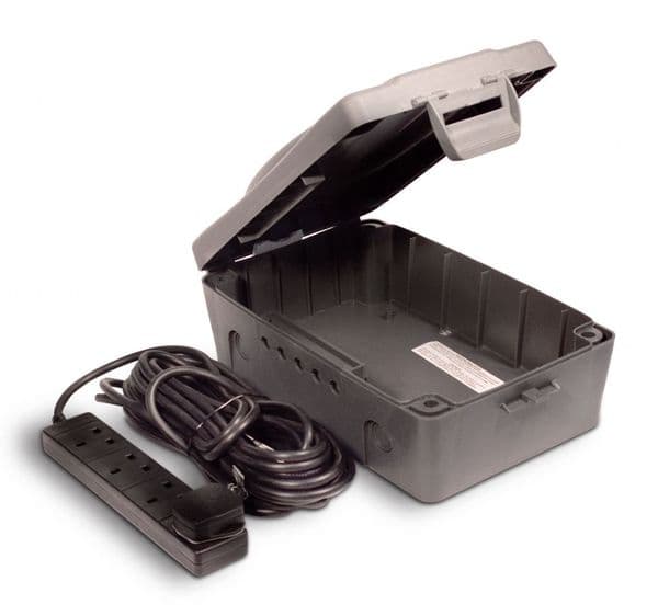 Masterplug Weatherproof Box IP54 with 4 Gang 10m Extension Lead