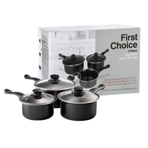 Mtk Housewares Non-Stick Sauce Pan Set - 3 Piece