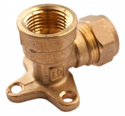 Oracstar Compression Wall Plate Elbow - 15mm x 1/2" FI