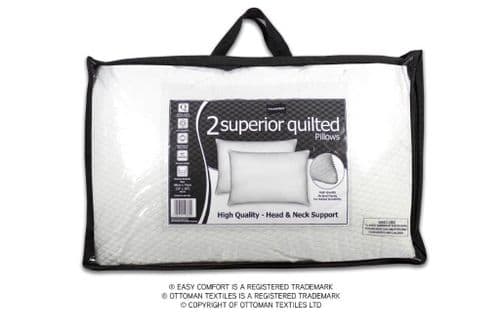 Ottoman Superior Quilted Pillows - Twin Pack