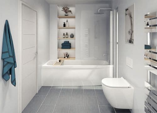 Perform Panel Bathroom & Shower Panel 2400mm x 1180mm - White Gloss