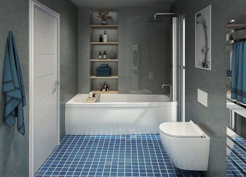Perform Panel Bathroom & Shower Panel 2400mm x 600mm - Oyster Marble