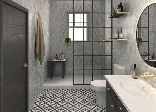Perform Panel Bathroom & Shower Panel 2400mm x 600mm - Stratus Marble