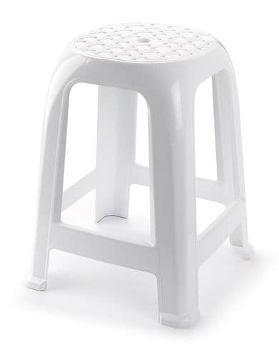Plasticforte White Stool - 38 x 33cm