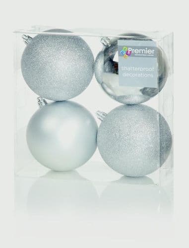 Premier 100mm Multi Finish Balls - Silver Pack 4