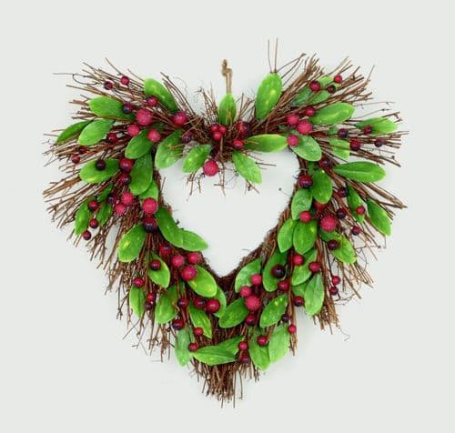 Premier 51cm Berry Heart Wreath - 51cm