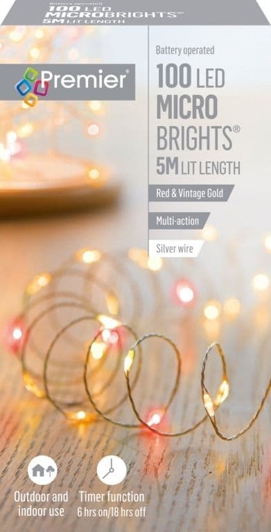 Premier Battery Operated Multi Action Micro Bright Red & Vintage Gold ...