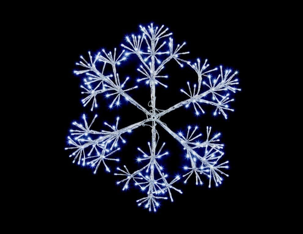 Premier Christmas Silver Starburst Snowflake with 300 Cool White LEDs - 60cm