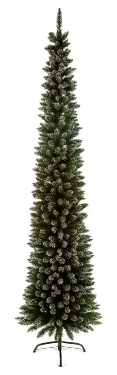 Premier Flocked Snow Tipped Pencil Pine Slim Christmas Tree - Green - 2m/200cm/6.5ft