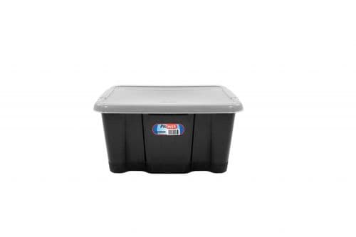 Premier Storage Box Black Base And Clear Lid - 24Lt