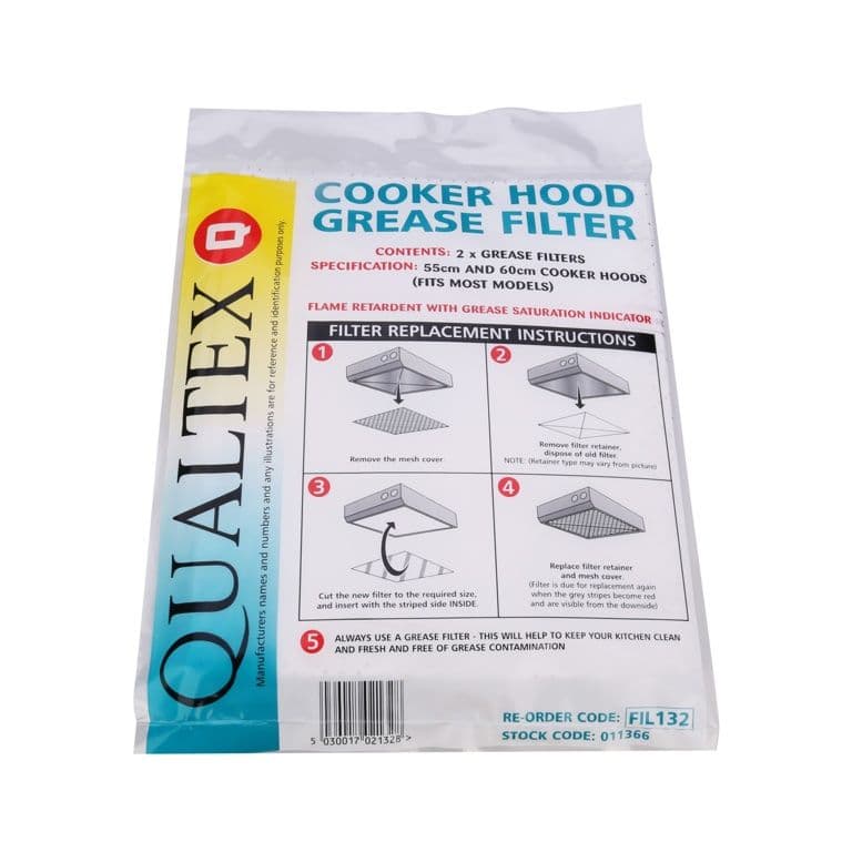 Qualtex Qualtex Cooker Hood Grease Filters - Pack 2