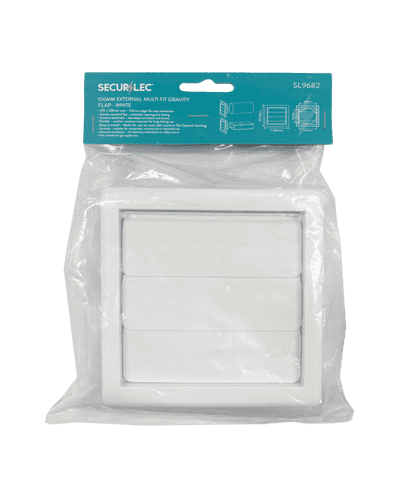 Securlec External Multi Fit Gravity Flap White 100mm - 4"