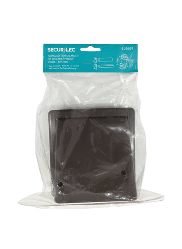 Securlec External Multi Fit Weatherproof Cowl Brown 100mm - 4"