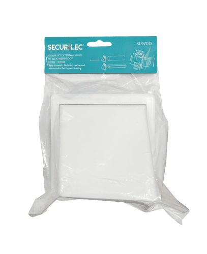 Securlec External Multi Fit Weatherproof Cowl White 100mm - 4"
