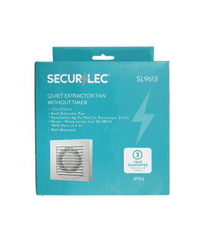 Securlec Quiet Extractor Fan Without Timer - 4"
