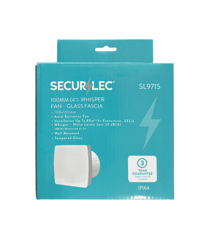 Securlec Whisper Fan Glass Fascia 100mm - 4"