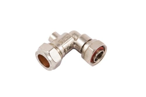 Securplumb Angled Chrome Plated Service Valve - 15 x 1/2