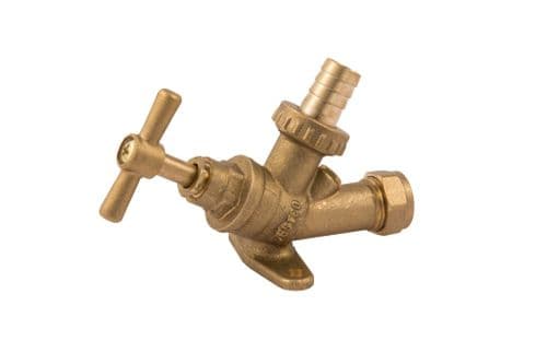 Securplumb Bibtap With Check Valve & Wall Plate - 1/2"