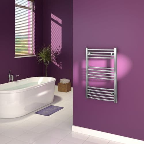SupaPlumb Chrome Curved Towel Rail - 500 X 800mm