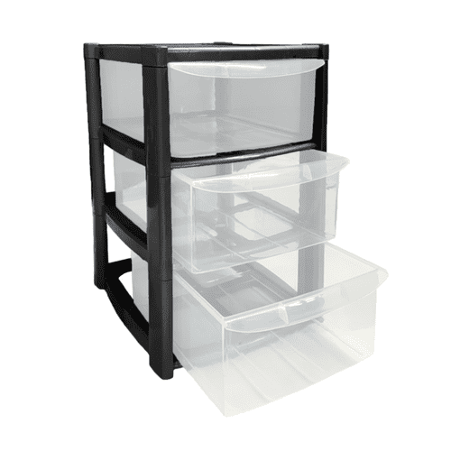 TML 3 Drawer Tower - Large Black
