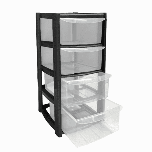 TML 4 Drawer Tower - Large Black