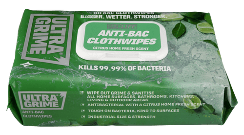 Ultragrime Life Anti-Bac Cloth Wipes - XXL 80 Pack