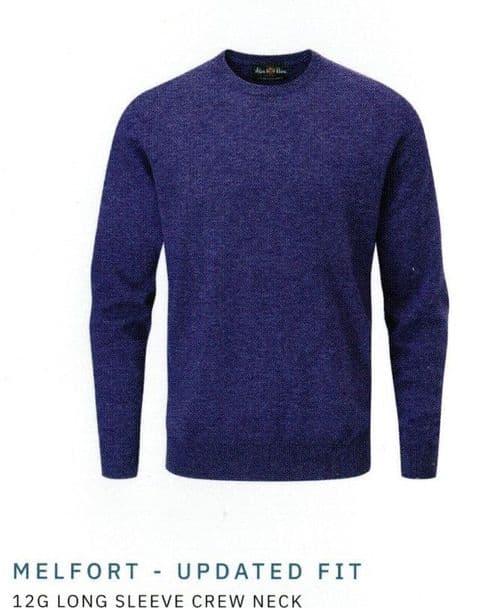 100% Mongolian Cashmere Crew Neck Pullover by Alan Paine - Updated Fit- 101U63 - Melfort