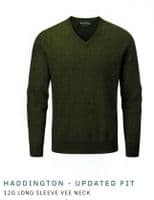 100% Pure Mongolian Cashmere Vee Neck Pullover - Updated Fit by Alan Paine - 101U62 - Haddington