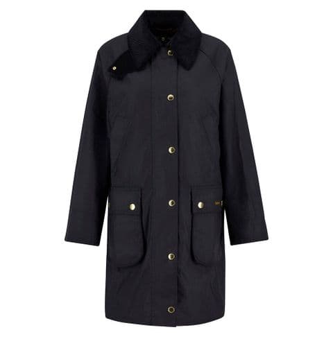 Barbour Long Beadnell Wax Jacket - Black - LWX1404BK71