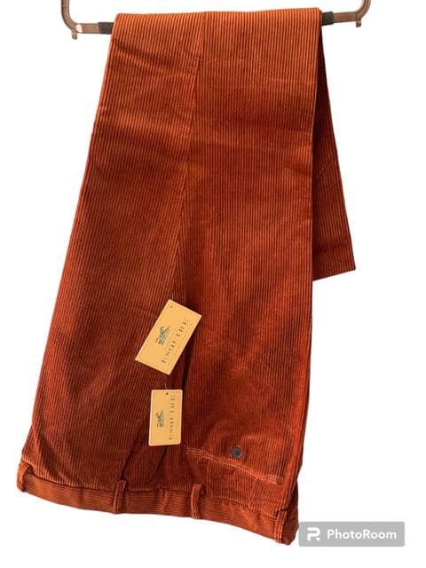 Cotton  Corduroy Trousers by Gurteen  - Warwick - Copper - 1212-045
