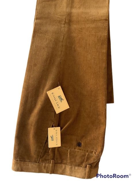 Cotton  Corduroy Trousers by Gurteen  - Warwick - Corn - 1212-088