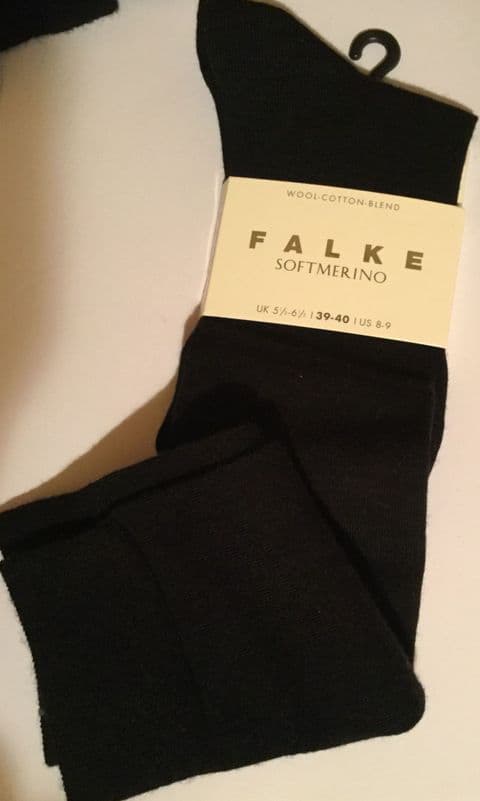Falke Ladies Merino Knee Length Socks - Black - 47438/3009