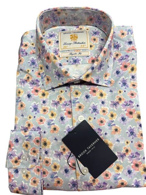 Floral  Print  Shirt by Brook Taverner -4600CR