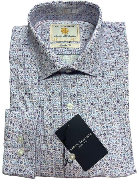 Geo Print Shirt by Brook Taverner -4597CR