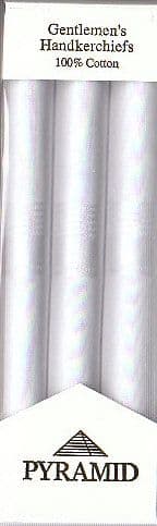 Men's 100% Cotton Pyramid Handkerchiefs - White